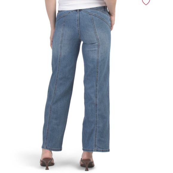 NEW BLUE SPICE Low Rise Multi Seamed Wide Leg Jeans for women 725 2j1 - Picture 2 of 3